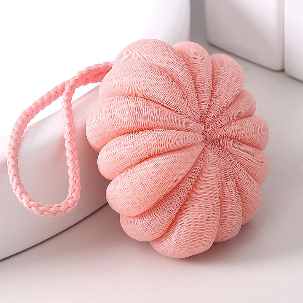 Pink Bath Sponge Pumpkin Shape Loofah Bath Ball For Gentle Exfoliation And Rich Lather Creation