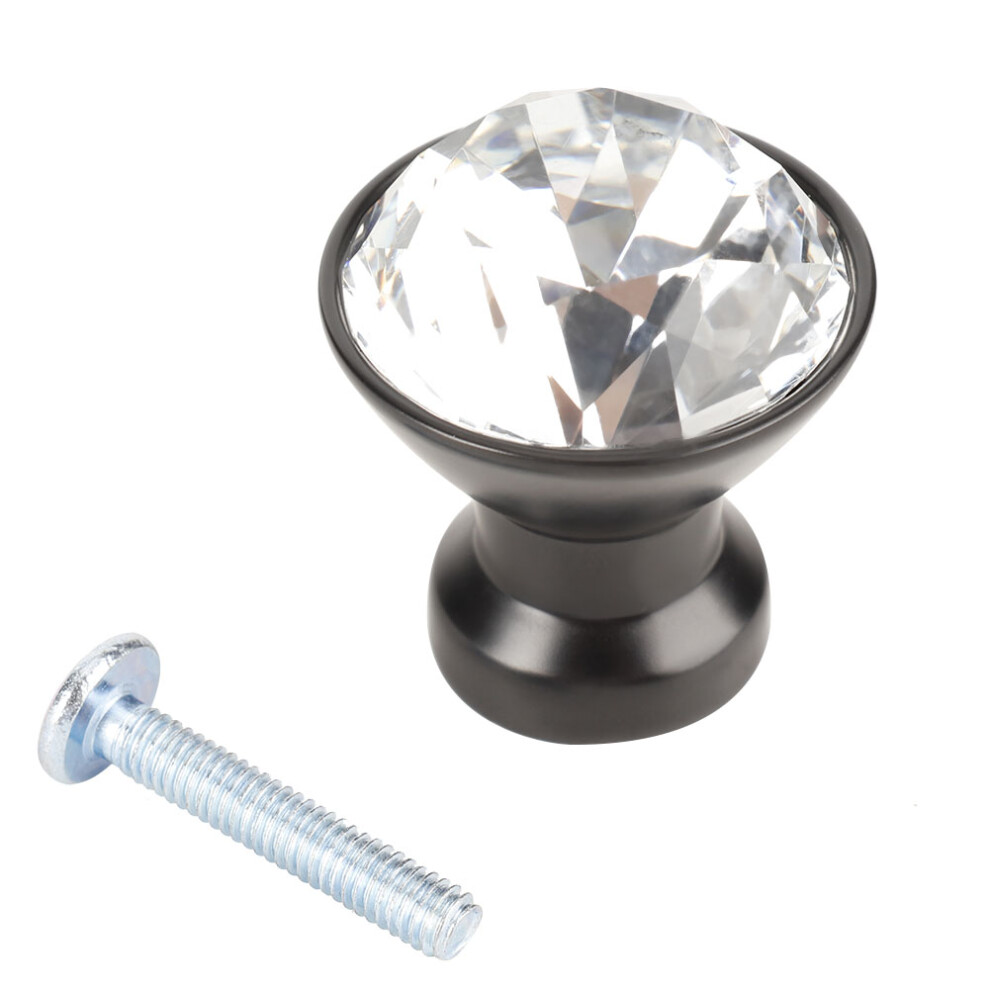 Glass Dresser Knobs Clear Cabinet Hardware Crystal Drawer Pulls Zinc Alloy Durable For Kitchen Wardrobe Furniture Anti-Rust Design Home Decor (4Pcs) 9482828048098