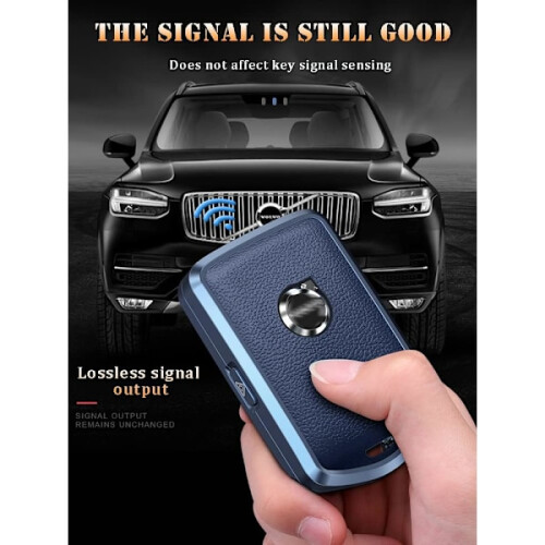 Capa para chave inteligente Volvo (azul), com chaveiro. 2