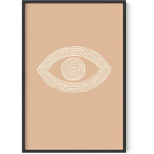 Postere Boho, Imprimeuri de perete neutre, compatibile cu decorul Boho - Artă abstractă cu piersică și ochiul negru al lui Sauron (24x36)