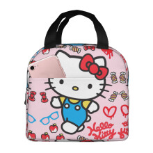 Lancheira Hello Kitty, Bolsa Térmica Reutilizável para Homens e Mulheres, Ideal para Trabalho, Piquenique e Atividades ao Ar Livre.