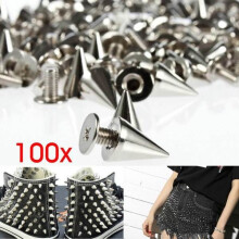100 stk/sett 9,5 mm nagler med pigger, skrubare kjegleformede nagler i punkstil