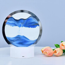 Ampulheta giratória de areia FloHua 7.87 pol. 360, luminária de movimento líquido para decoração de sala de estar e quarto (15 ml),
