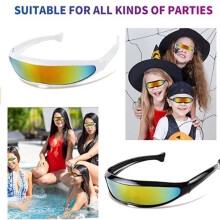 Raumfahrt-Theme Retro-Sonnenbrillen 2 Stück Kinder Erwachsene Schwarz Weiß Party Cosplay