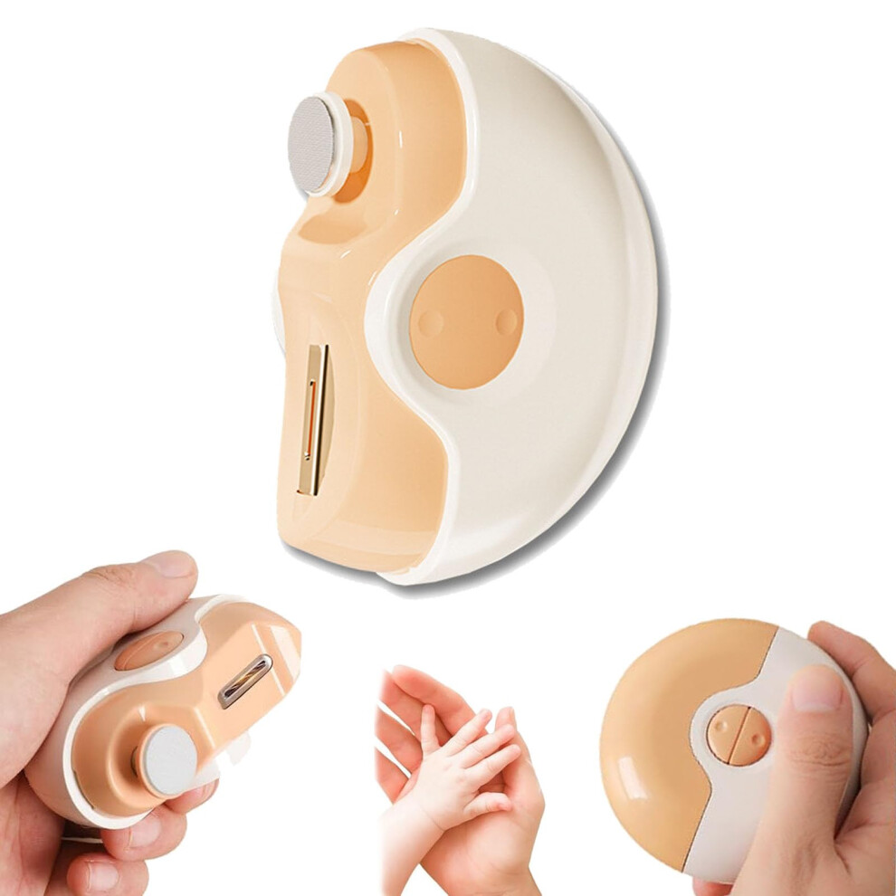 Yellow 2 In 1 Electric Nail Trimmer With Polishing, Usb Rechargeable Automatic Nail Clippers,