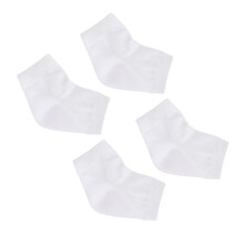 2 Pairs Moisturizing Gel Heel Socks for Dry Cracked Feet with Breathable Toeless Design for Night Care White