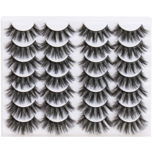 3D Faux Mink Strip Lashes with Lightweight Soft False Eyelashes, Natural Look Fluffy False Lashes for Sensitive Eyes, Handmade Fake Eyelashes with Fl