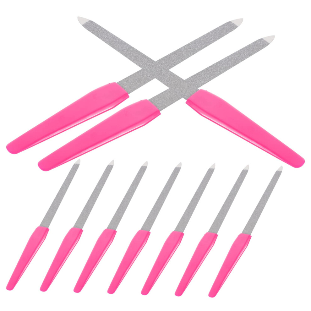 Metal Nail File 10pcs DoubleSided Grit for Acrylic and Natural Nails with Buffer Grip