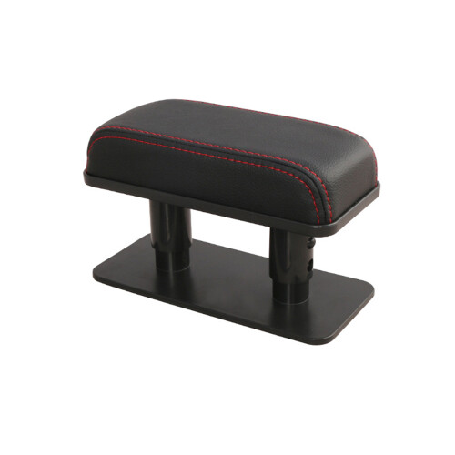 Adjustable Leather Car Armrest Left Elbow Support Black/Beige/Gray 17x7.8cm 2