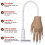 Practice Hand for Nail Art with Secure Tip Locking and Adjustable Flexible Handle, 200pcs Tips, White 2