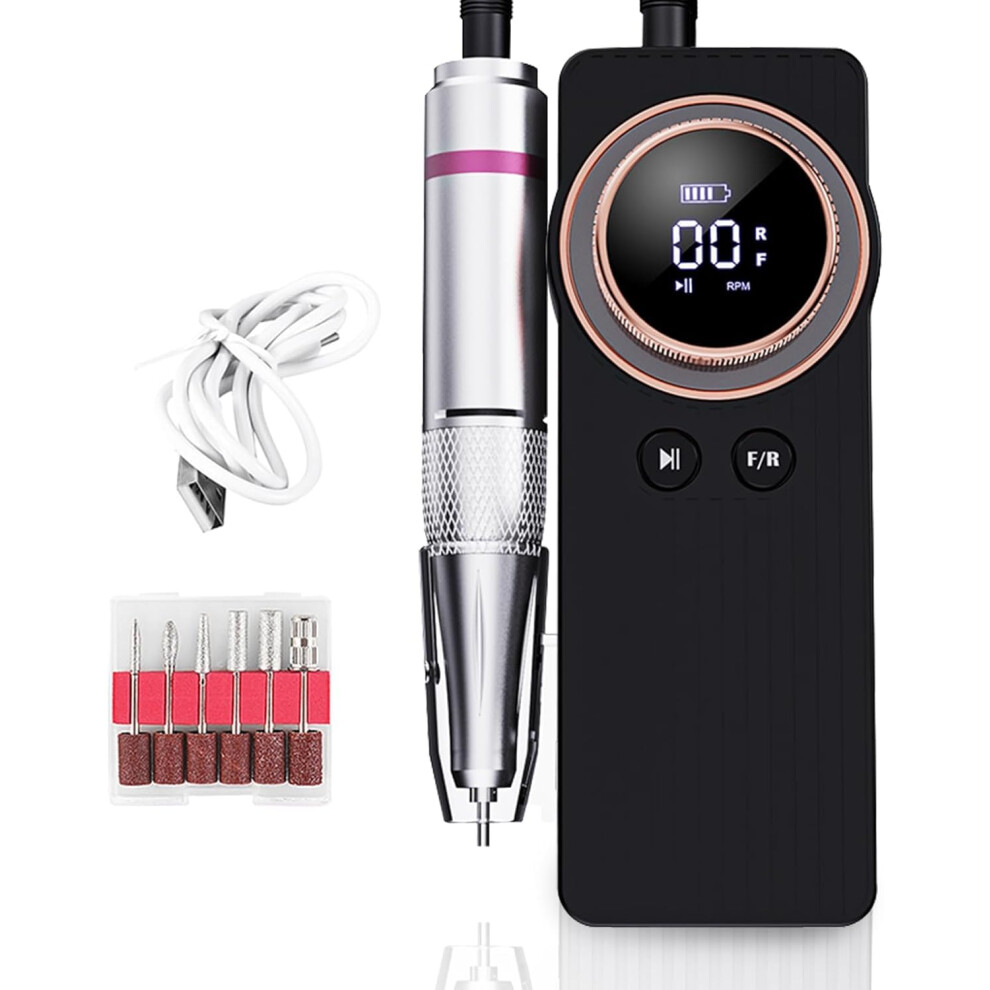 Nail Drill Professional 35000 RPM, Electric Nail File Machine for Acrylic, Gel Nails, Adjustable Speed, Rechargeable