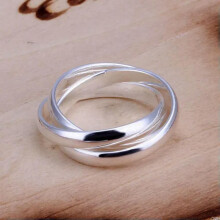 RSAMD fashion Silver cute circle women cute wedding Engaged ring lady gift hot-US SIZE6