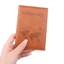 DEKAXID Unisex New PU Leather Card Case Cover Simple Fashion Passport Cover World Thin Slim Travel Passport Holder Wallet Gift