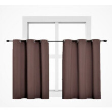 Brown 1-Panel Grommet Top Thermal Insulated Blackout Curtain, 28" W x 36" L, for Kitchen or Small Window K30