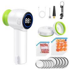 Machine sous vide portable pour bocaux Mason avec affichage numérique, sacs de scellage et 10 couvercles.