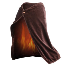 xiuh usb heated shawl electric heated blanket flannel blanket with 3 heat level setting for car office home travel 100x70cm brown