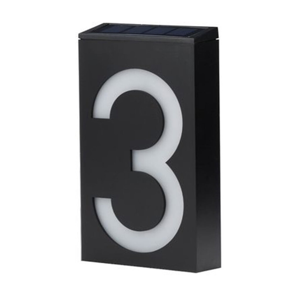 Solar Powered 0-9 Led Light House Address Number Street Road Doorplate Wall Lamp 9164030839083