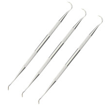 Ease3PCS rozsdamentes acél kétvégű fogpiszkáló fogászati higiéniai készlet fogorvosi szerszámkészlet (ezüst)