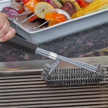 Grill Brush and Scraper for Barbecue, Wire BBQ Grill Brush for Outdoor Grill, Safe Grill Cleaner Brush - Ideal Gift for Men/Dad