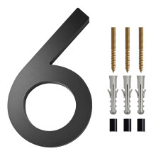 Numéros de maison flottants modernes de 15 cm (6 pouces) pour porte, noir ombré, adresse de maison, portail de garage