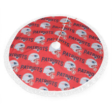 Jupe de sapin à franges en peluche Patriots, compatible avec les décorations NFL, 76 x 91 x 122 cm, couleurs vives de l'équipe, installation