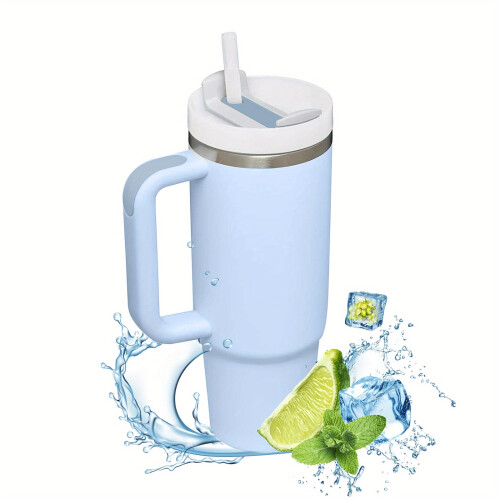 Αδιάβροχο επαναχρησιμοποιήσιμο ποτήρι 1200ml/40Oz με μόνωση κενού αέρος και λαβή, 1