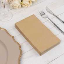 BalsaCircle50 Serviettes de table en papier doux 2 plis, motif uni naturel, pour cocktails, fêtes et réceptions