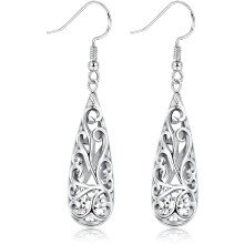 Jstyle 925 Sterling Silver Tear Drop Earrings Dangle for Women CZ Earrings Long Pendant Fashion Jewelry Gift Elegant Vintage
