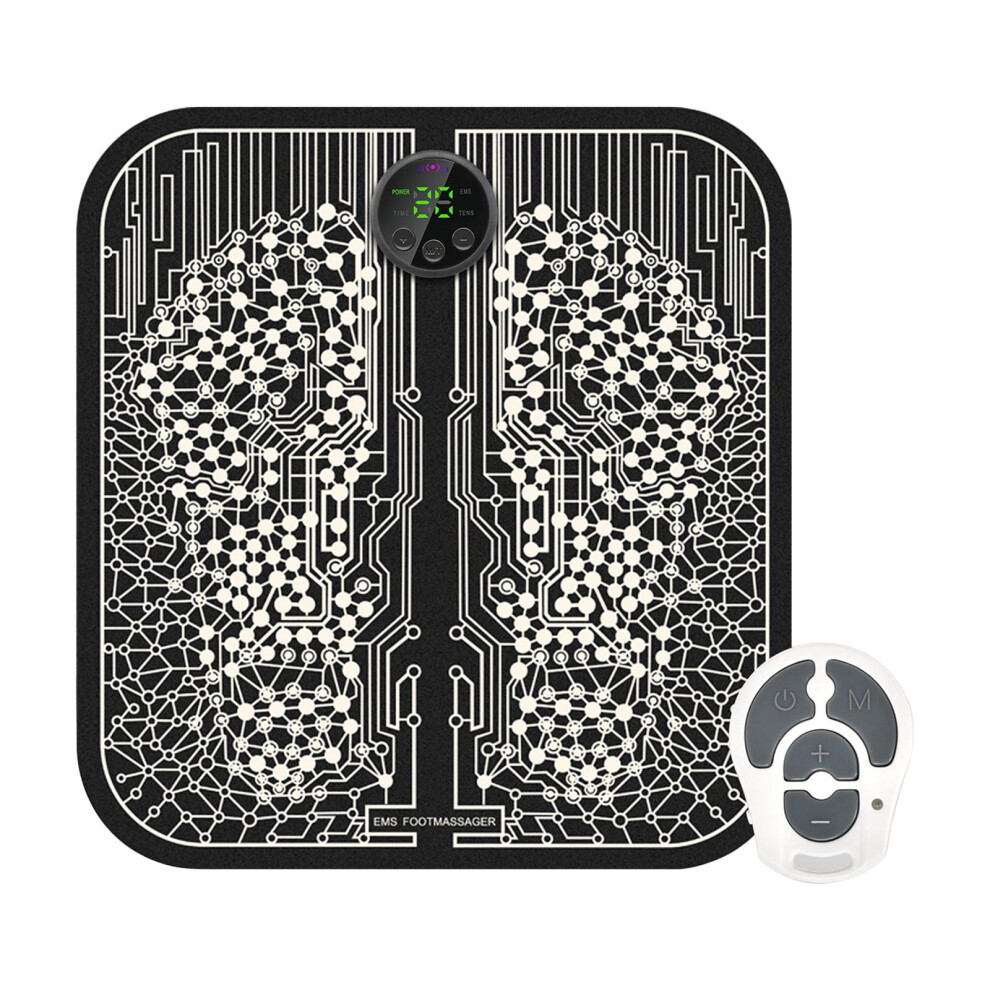 Ruhiku GW Foot Massager Mat for Neuropathy, Pain Relief & Circulation, 6 Modes, Portable Rechargeable Pad