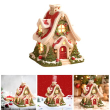 Brûleur d'encens cabane de Noël de 10 cm avec cheminée, maison en rondins pour décoration de fêtes, compatible avec les cônes d'encens