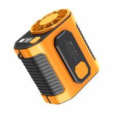Ventilatore 3 in 1 per vita e collo con power bank da 5000 mAh, ventilatore da campeggio ricaricabile, autonomia di 12 ore, ventilatore con clip e da