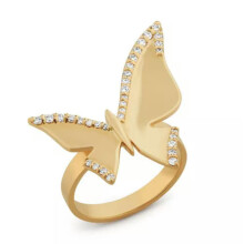 RSAMD Vlinderring Roségoud Verguld 3D Natuur Sieraden Belofte Verlovingsringen - 6