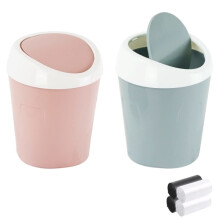 2 papeleras pequeñas Papelera de escritorio mini (azul, rosa)