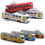Κλασικά παιχνίδια μουσικής Diecast με τρένο και τραμ για παιδιά, μπλε και γκρι 4