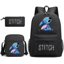 Lilo & Stitch Rucksack-Set, Schulrucksack. - Perfektes Schwarz