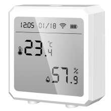 Inteligentny czujnik temperatury i wilgotności WiFi, termometr higrometr wewnętrzny z wyświetlaczem LCD, obsługa Alexa i Asystenta Google