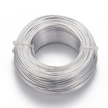 500g alumínium drót, rugalmas kézműves drót gyöngyfűzéshez, ékszerek és babakészítéshez, ezüst, 12-es méretű, 2,0 mm, 55 m/500 g