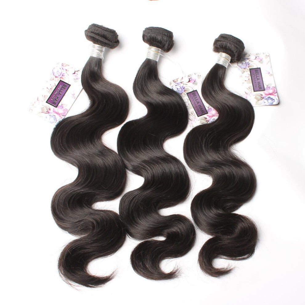 Unisex Brazilian Body Wave Human Hair Bundles 16 Inch Virgin Extensions 3 Pack Cuticle Aligned