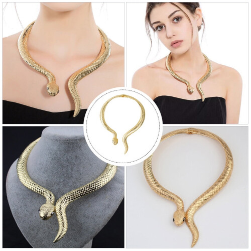 Collana a serpente dorata regolabile Eease per Halloween e feste 1