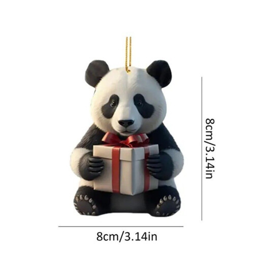 WinysinChristmas Panda Κρεμαστό Χριστουγεννιάτικο Δέντρο με Ακρυλικό Κινούμενα Σχέδια Panda 2