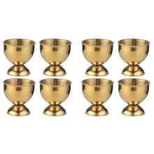 8X Stainless Steel Egg Cups Set Gold Durable Holders for Soft and Hard Boiled Eggs Breakfast