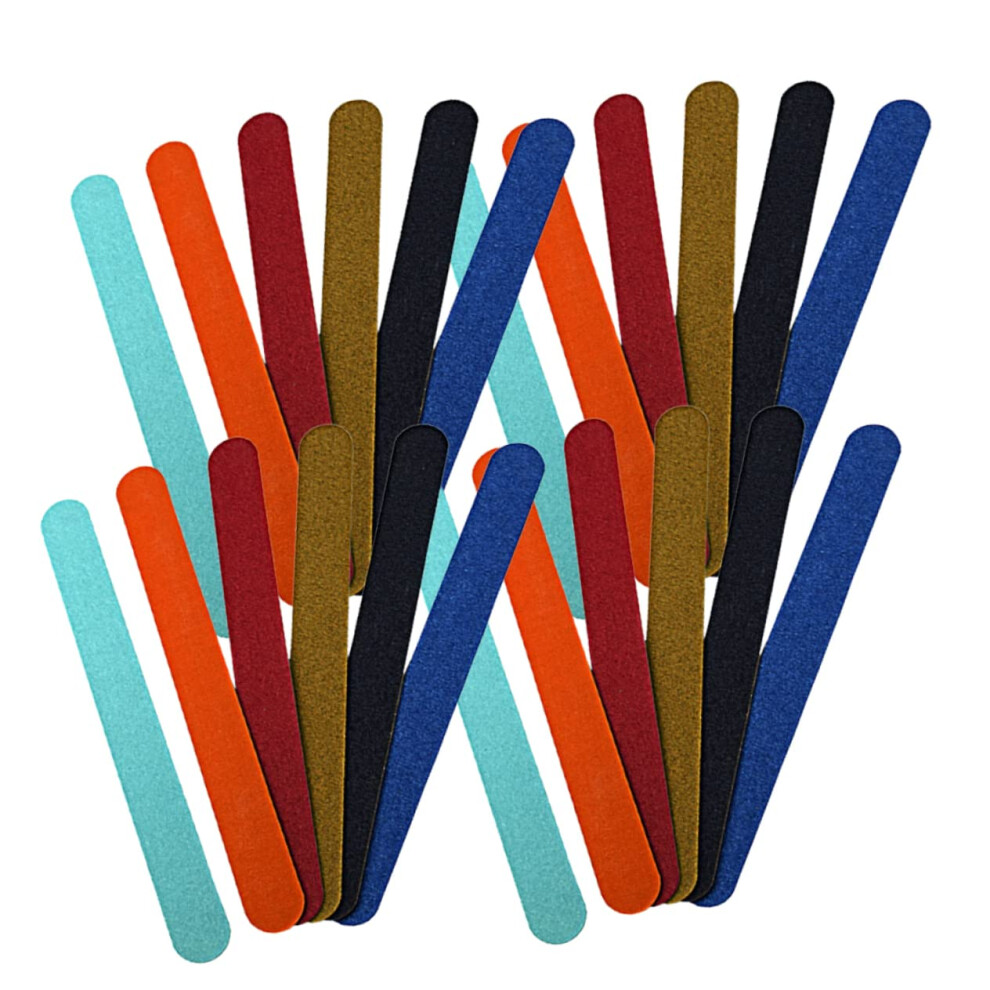 40pcs Colorful Wooden Nail Buffer and File for Smooth Shiny Nails Manicure Pedicure Use