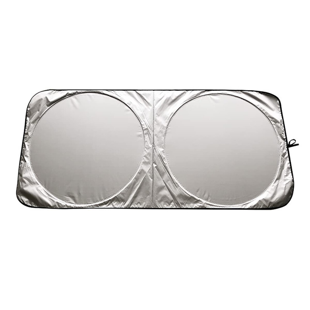 Car Windshield Sunshade With Uv Glare Protection, Foldable Front Window Shade For Honda Jazz 20152020, Silver/Black 9099447894038