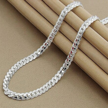 Collana KcrLP in argento da 6 mm con catena laterale da 8/18/20/22/24 pollici per uomo e donna, gioiello alla moda per matrimonio e fidanzamento,