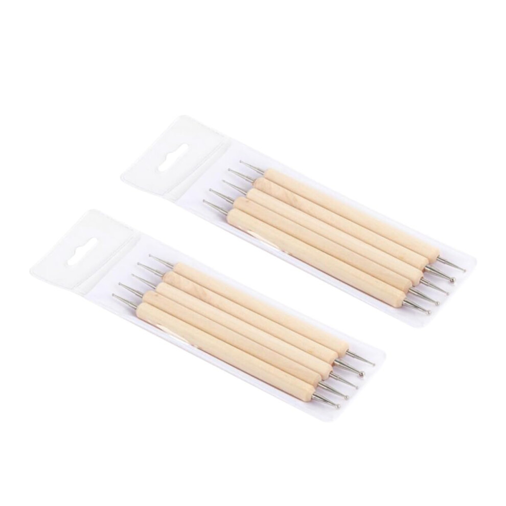 10pcs DualEnd Wooden Nail Art Dotting Pens for Manicure, Painting, Carving and Craft Designs