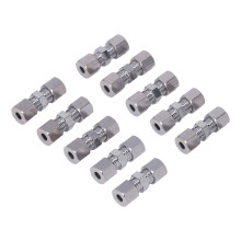 10 Stück Chrom Bremsleitungsverbindungsstücke für 4,75 mm Rohr