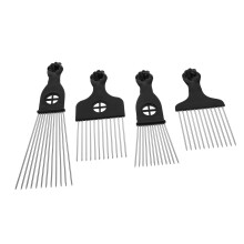 Wide Tooth Metal Hair Comb Set for Curly Hair, Ergonomic NonSlip Grip, Salon Styling