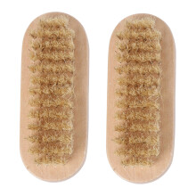 2pcs Wooden Nail Cleaning Brush DualBristle Boar Bristle for Manicure Pedicure Fingernails Toenails