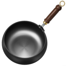 Hand Forged Cast Iron Wok Pan with Heat Retention for Multi Cooking Styles, Uncoated