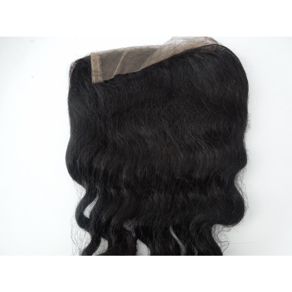 Unisex 5X5 Lace Front Closure 20 Inch Chinese Virgin Remy Human Hair Deep Wave Natural Hairline